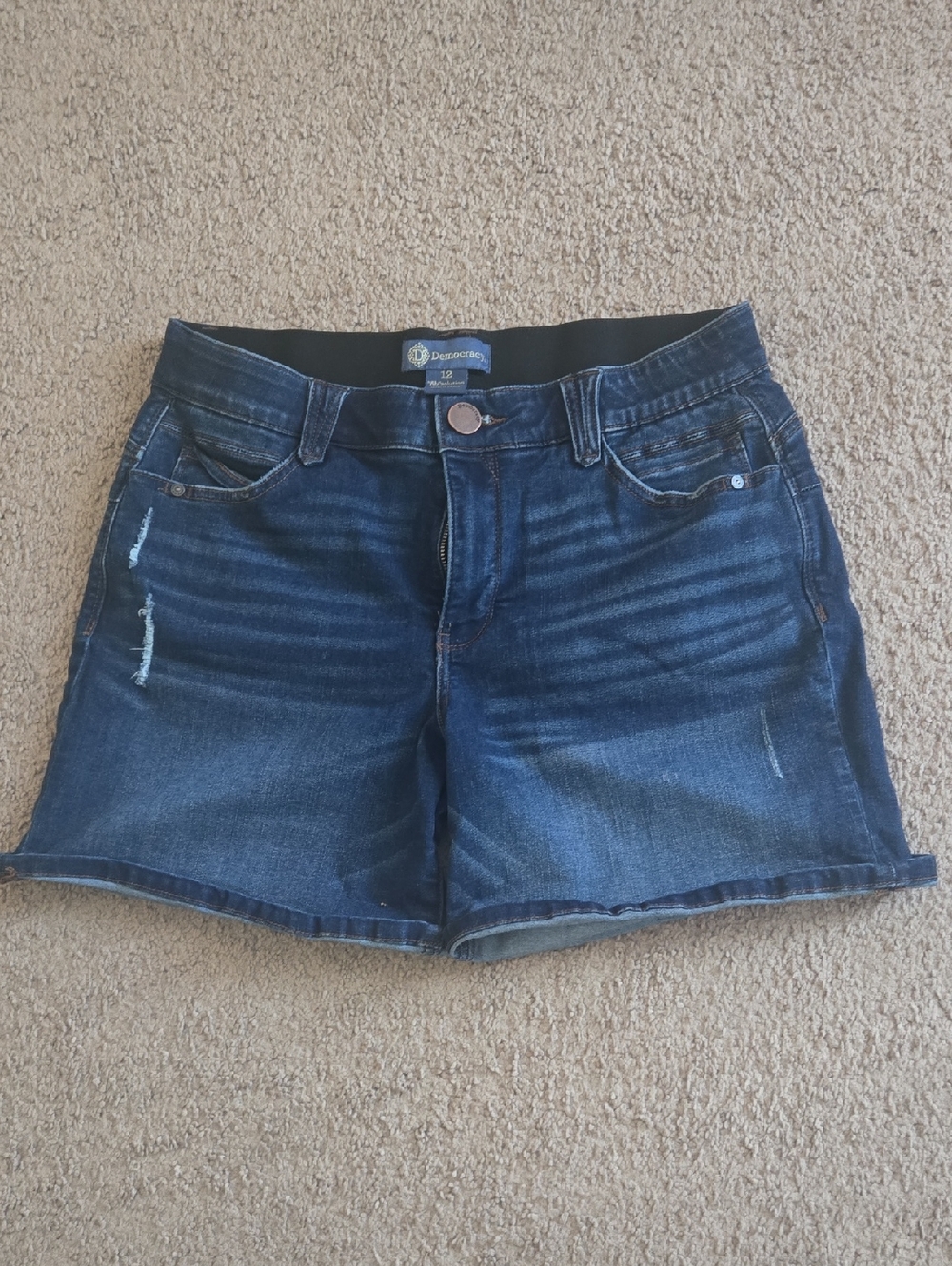 Democracy Dark Indigo Stretch Denim Shorts
